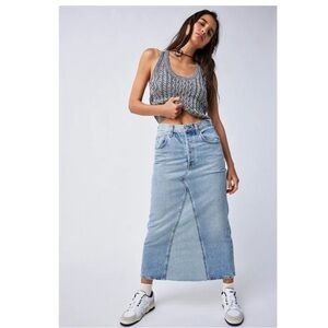 Free People High Tide Cable Knit Scoop Neck Sweater Tank Top XS